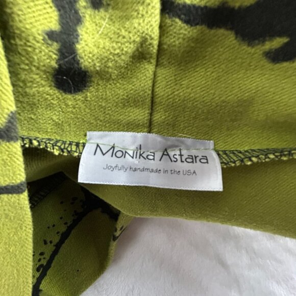 Monika Astara Womens Handmade Abstract Kimono Cardigan Jacket Olive Green Medium - Picture 3 of 8
